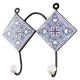 Blue Ceramic Floral Tile Hook